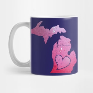 Pink Watercolor Michigan Art Mug